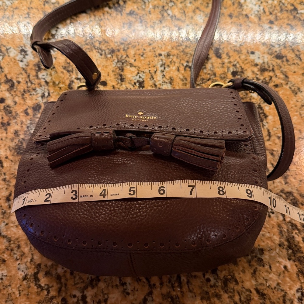 Kate Spade Dark Brown Pebbled Leather Crossbody Bag - Picture 8 of 11